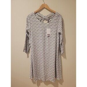 NWT Comptoir des Cotonniers Swing Dress Dainty Floral Print Criss Cross Back L